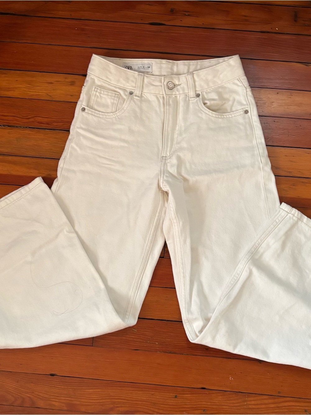 Zara kids Off-White Wide-Leg Jeans